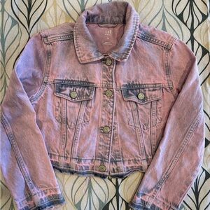 GAP Kids Light Purple Cropped Denim Jacket